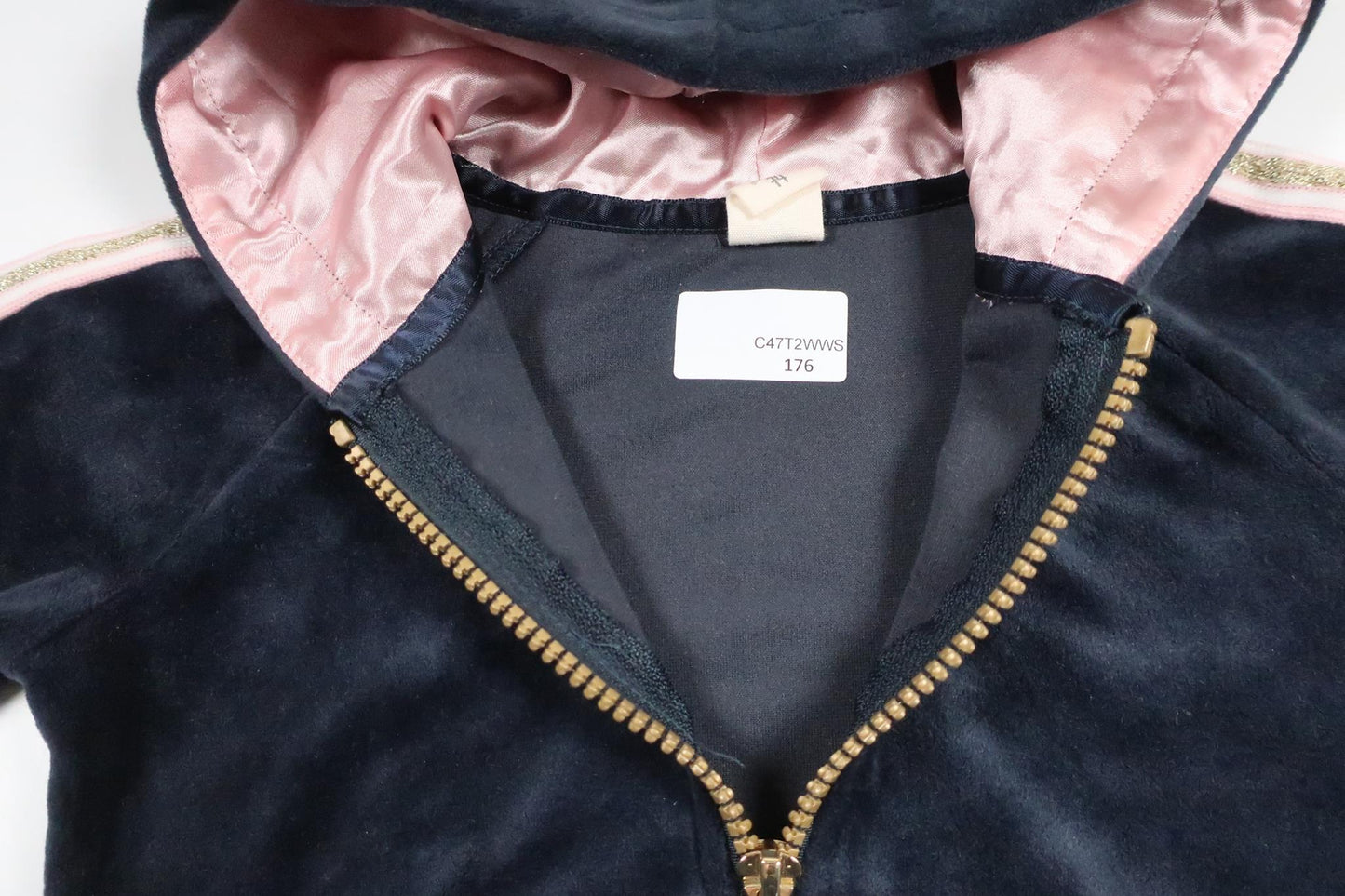 Velour hooded jacket from Uniq Baby - Size 74 - Navy blue
