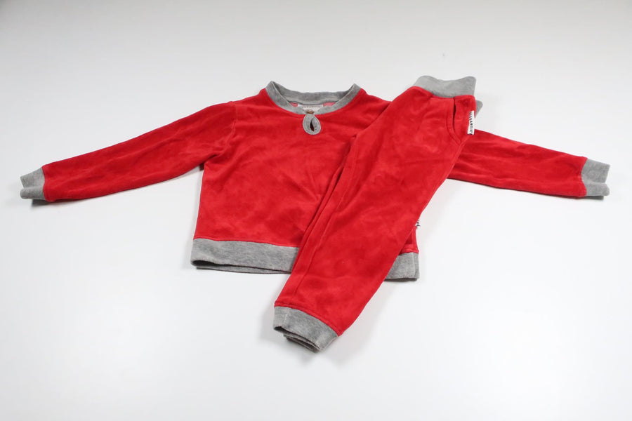 Santa Claus costume in fleece from Geggamoja - Size 86/92 - Red