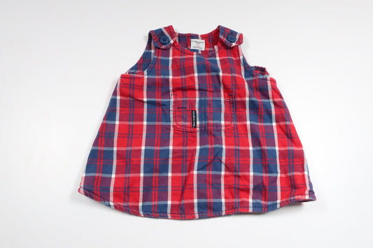 Checkered dress from Polarn o. Pyret - Size 68 - Red