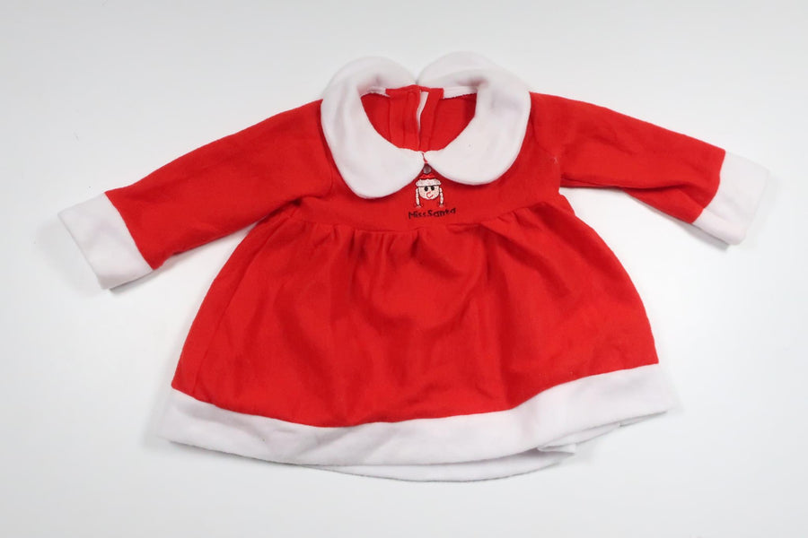 Fleece dress "Miss Santa" from Unknown - Size 68/74 - Red