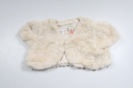 Faux fur bolero from Monsoon - Size 74/80 - Off-white