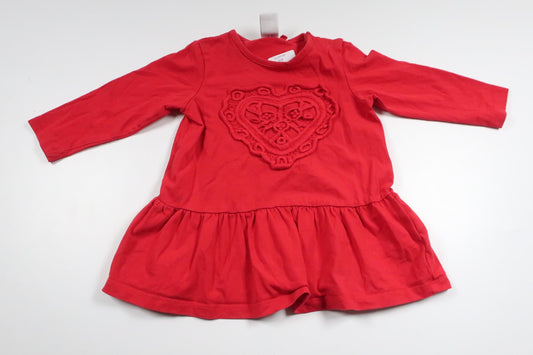 Dress with heart from Lindex - Size 74 - Red