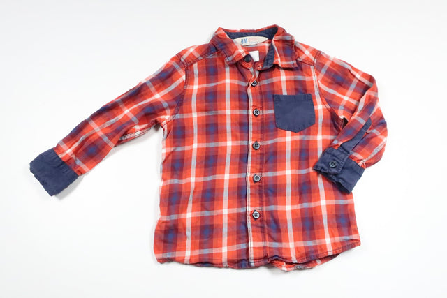 Checked shirt from H&M - Size 92 - Red