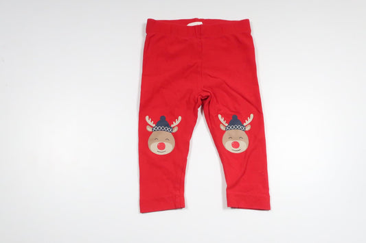 Trousers with Christmas motif from Kappahl - Size 68 - Red