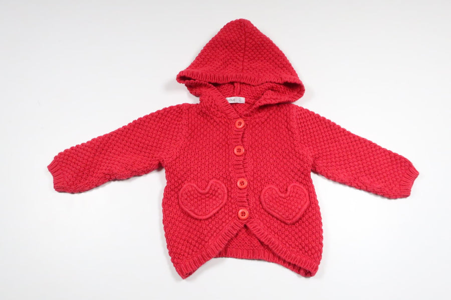 Knitted hoodie from Cubus - Size 74 - Red