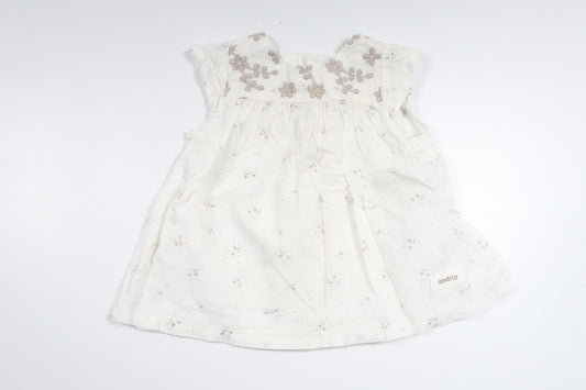 Geblümte Tunika von Newbie – Größe 62 – Weiß