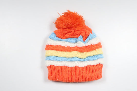 Handgestrickte Mütze (Hersteller unbekannt) – Größe 56/62 – Orange
