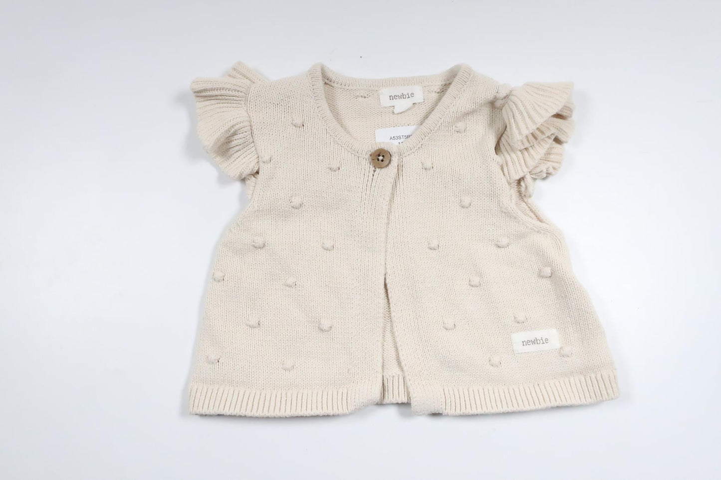 Strickweste von Newbie – Größe 80 – Cremeweiß