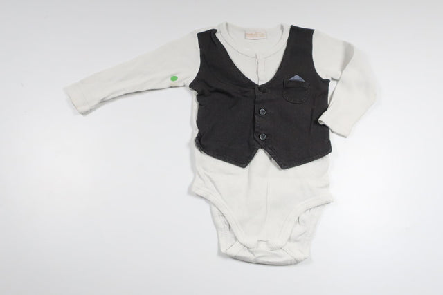 Bodysuit with built-in vest from Lindex - Size 74 - White