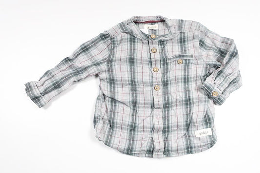 Kariertes Hemd von Newbie – Größe 68 – Grau