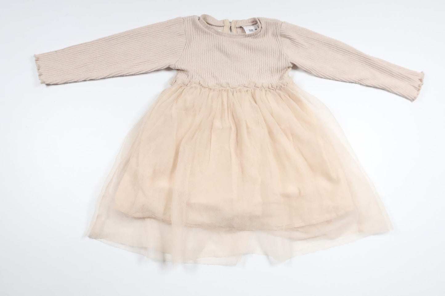 Tüllkleid von Zara – Größe 92 – Beige