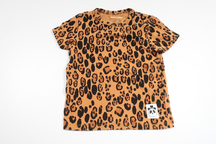 T-shirt with leopard print from Mini Rodini - Size 80/86 - Beige