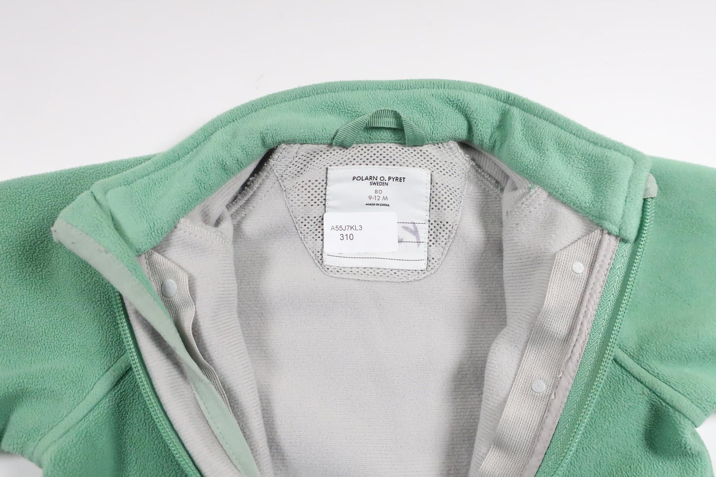 Windfleecejacke von Polarn o. Pyret – Größe 80 – Grün