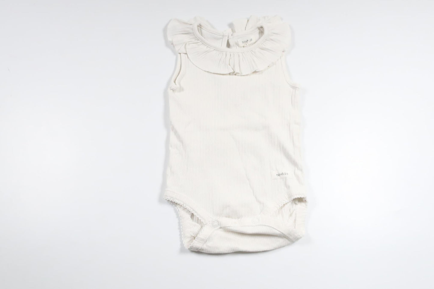 Leinenbody von Newbie – Größe 80 – Weiß