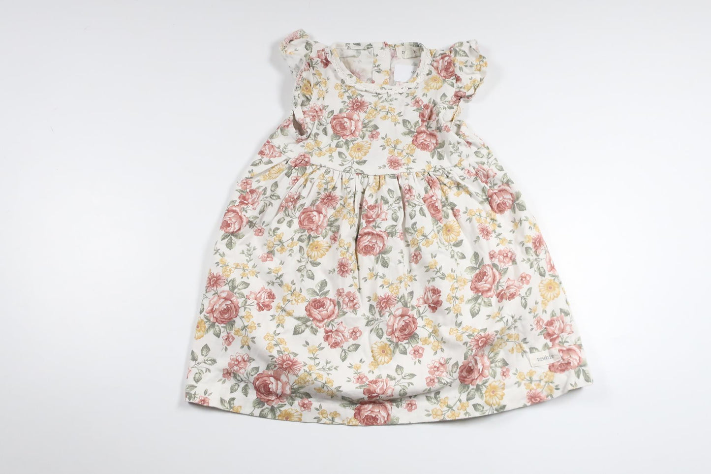 Geblümtes Kleid von Newbie – Größe 86 – Weiß
