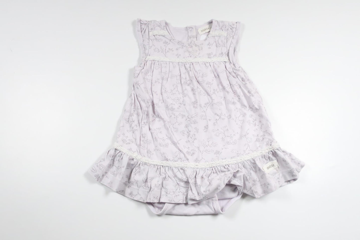 Kleid mit integriertem Body von Newbie – Größe 68 – Lila