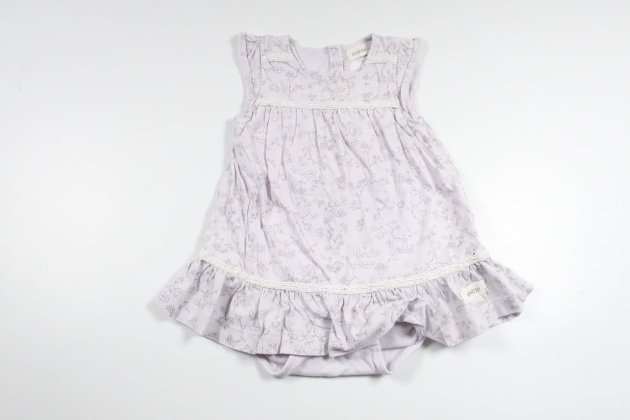 Kleid mit integriertem Body von Newbie – Größe 68 – Lila