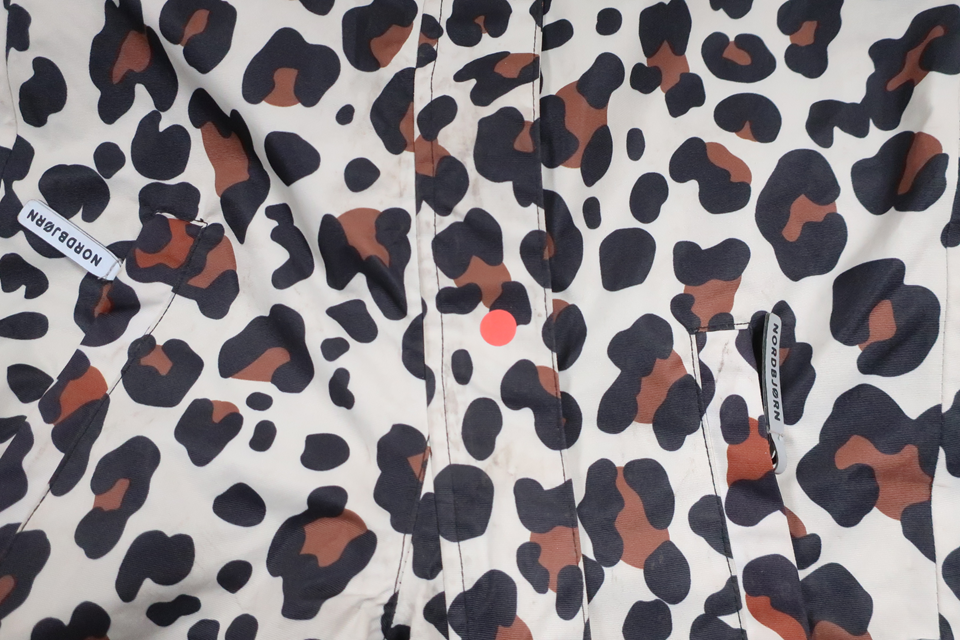 Leopardenmuster-Overall von Nordbjörn – Größe 92 – Beige