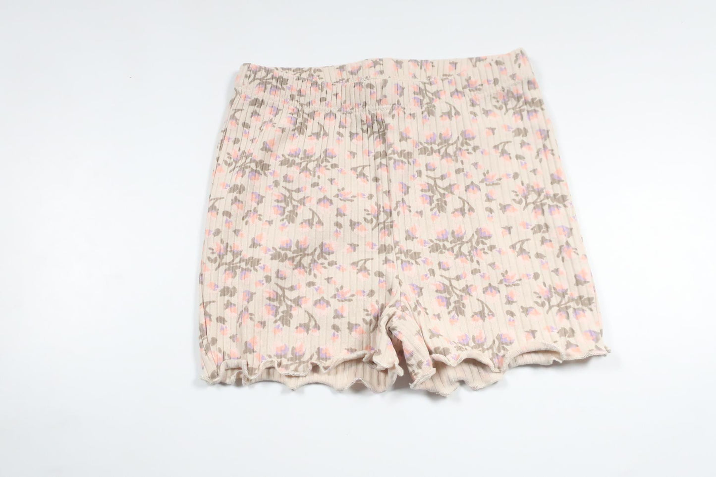 Floral ribbed shorts from Sweetie - Size 74 - Beige