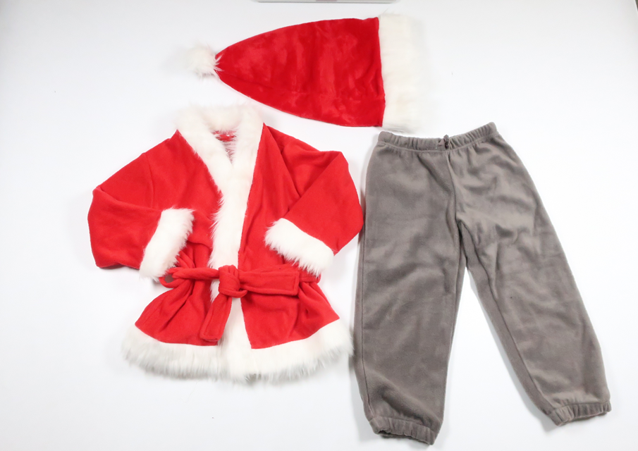 Santa Claus costume in fleece from Kappahl - Size 98/104 - Red
