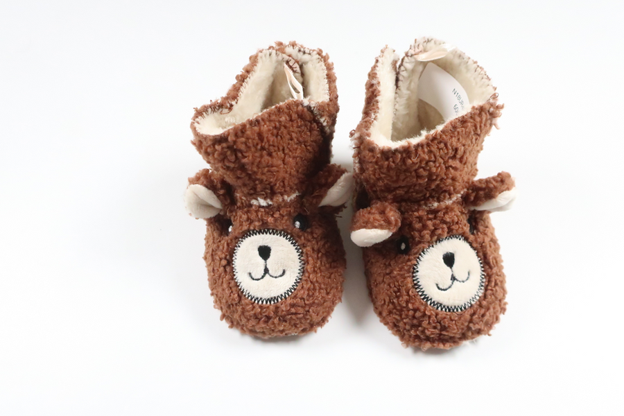 Booties with teddy bears from H&amp;M - Size 16/17 - Brown