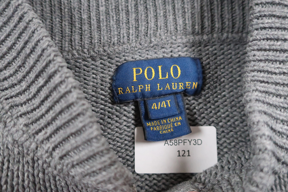 Strickjacke von Ralph Lauren – Größe 98/104 – Grau