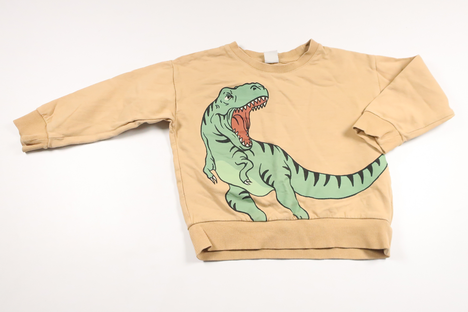 Sweatshirt with dinosaur from Lindex - Size 104 - Yellow