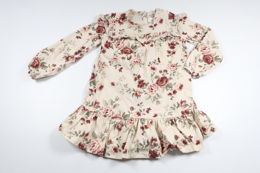 Geblümtes Kleid von Newbie – Größe 110 – Cremeweiß