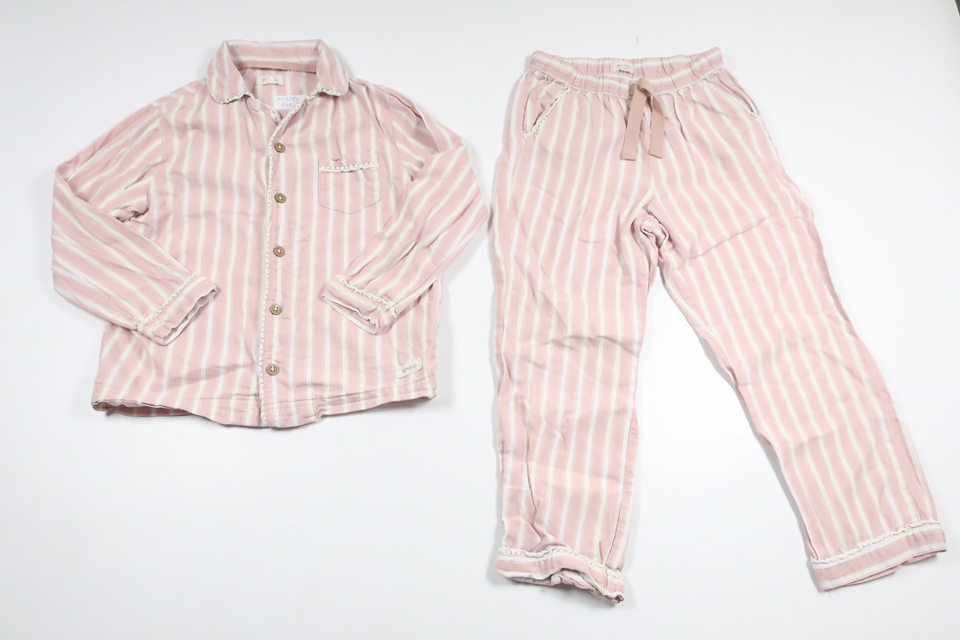 Gestreifter zweiteiliger Pyjama von Newbie – Größe 110/116 – rosa