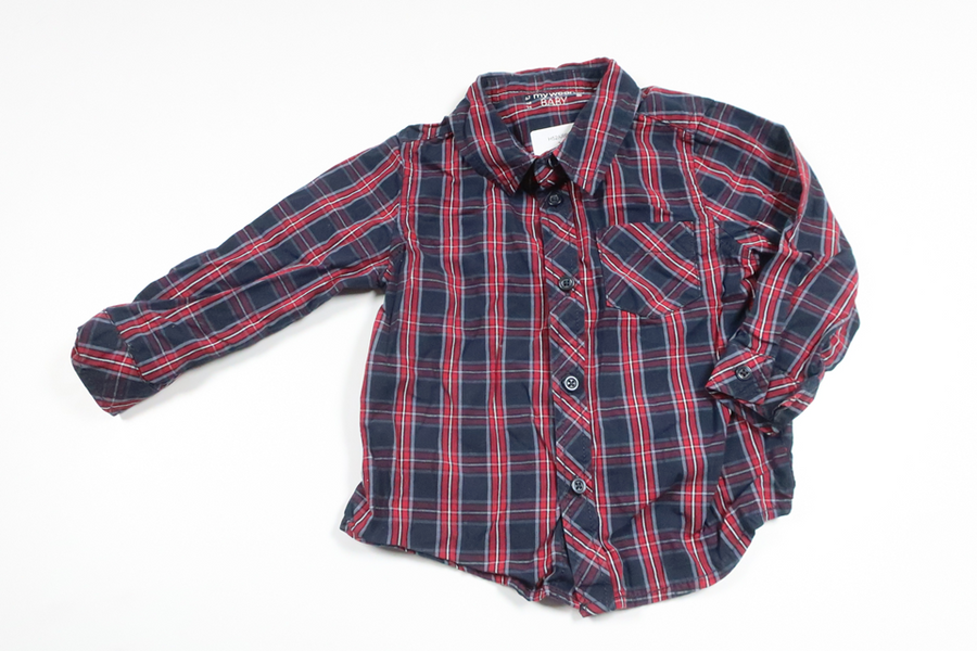 Checked shirt from My Wear Baby - Size 80 - Navy blue