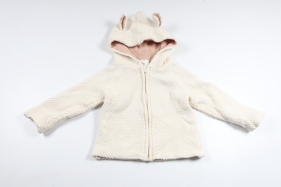 Structured knitted hoodie from H&amp;M - Size 80 - Off-white