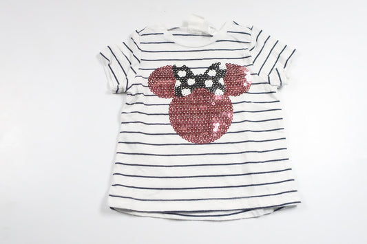 Striped t-shirt with Minnie from H&amp;M - Size 68 - White