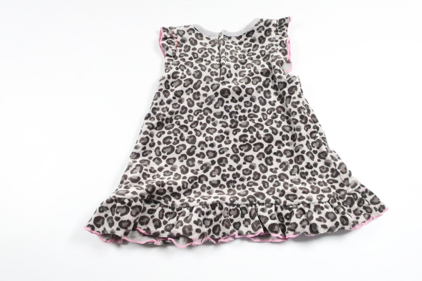 Leopard print fleece dress from Newbie - Size 68 - Grey