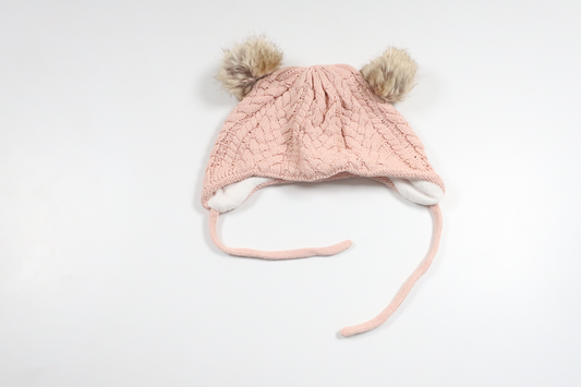 Fleecegefütterte Mütze mit Quaste von Newbie – Größe 40/42 – Rosa