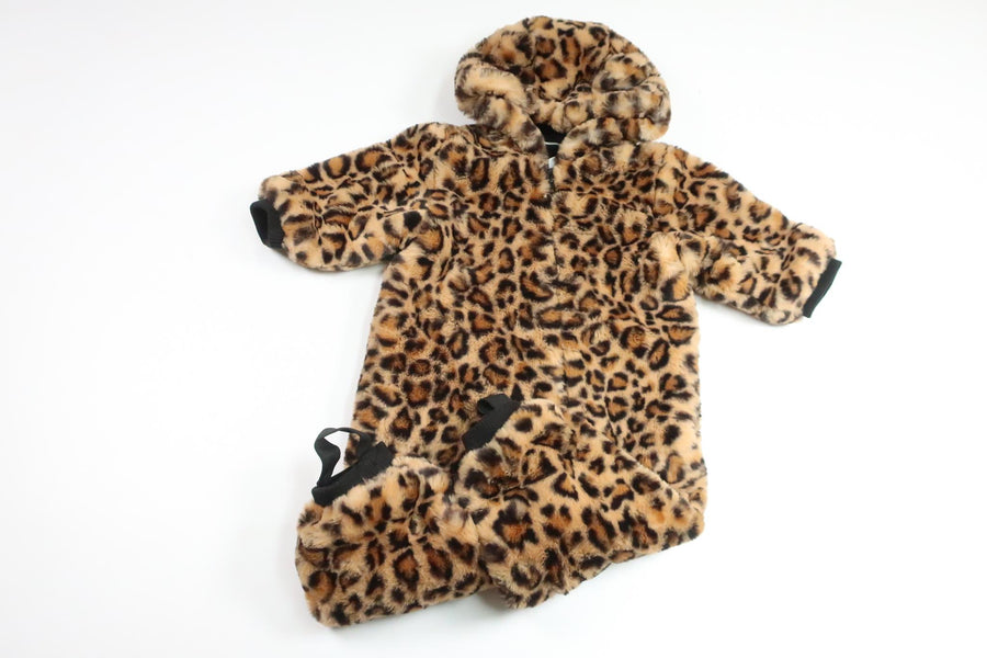 Leopard-print fleece overalls from Kappahl - Size 74 - Beige