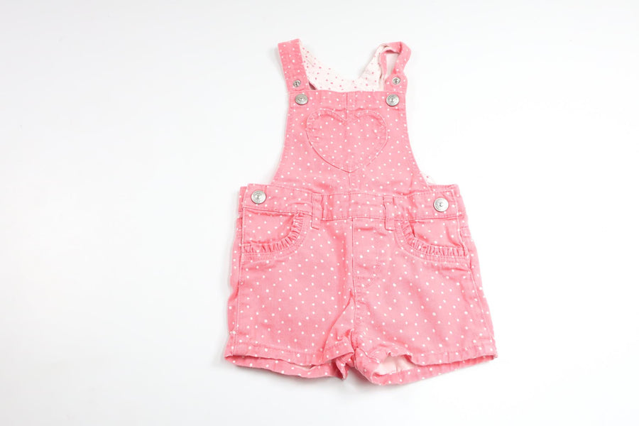 Polka dot suspender shorts from H&amp;M - Size 74 - Pink