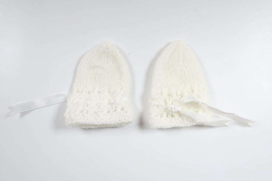 Fäustlinge von Hemstickat – Größe 56/62 – Weiß