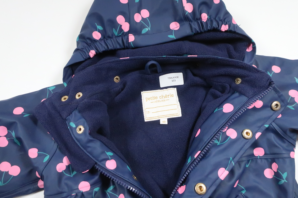 Gefütterte Regenjacke von Petite Chérie – Größe 90 – Marineblau