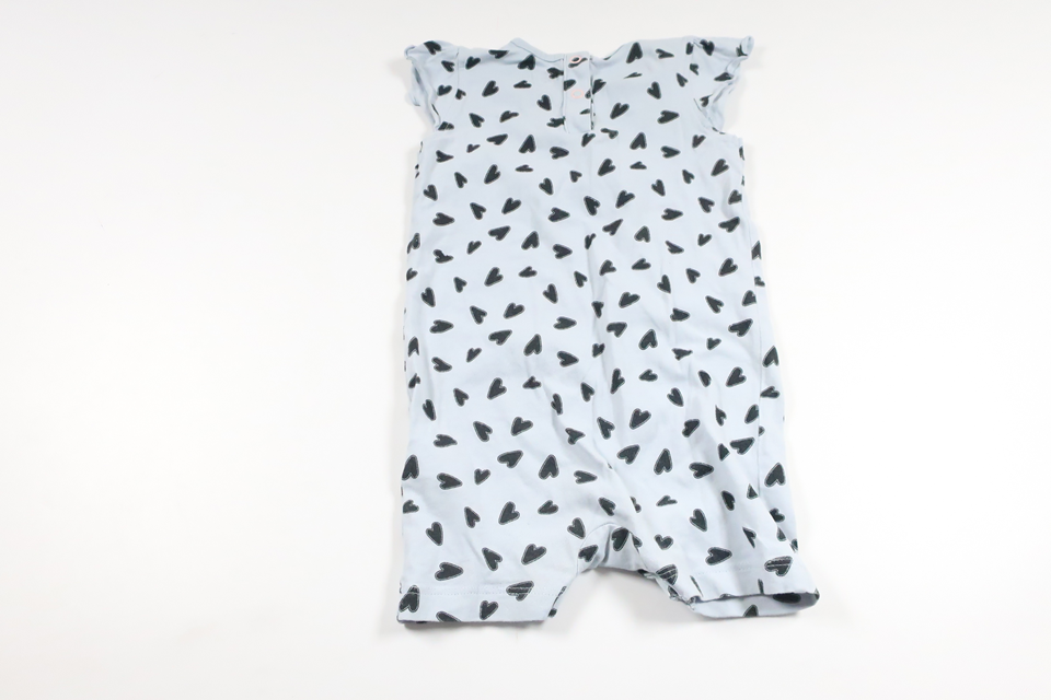 Jumpsuit mit Herzchenmuster von Lupilu – Größe 74 – Blau