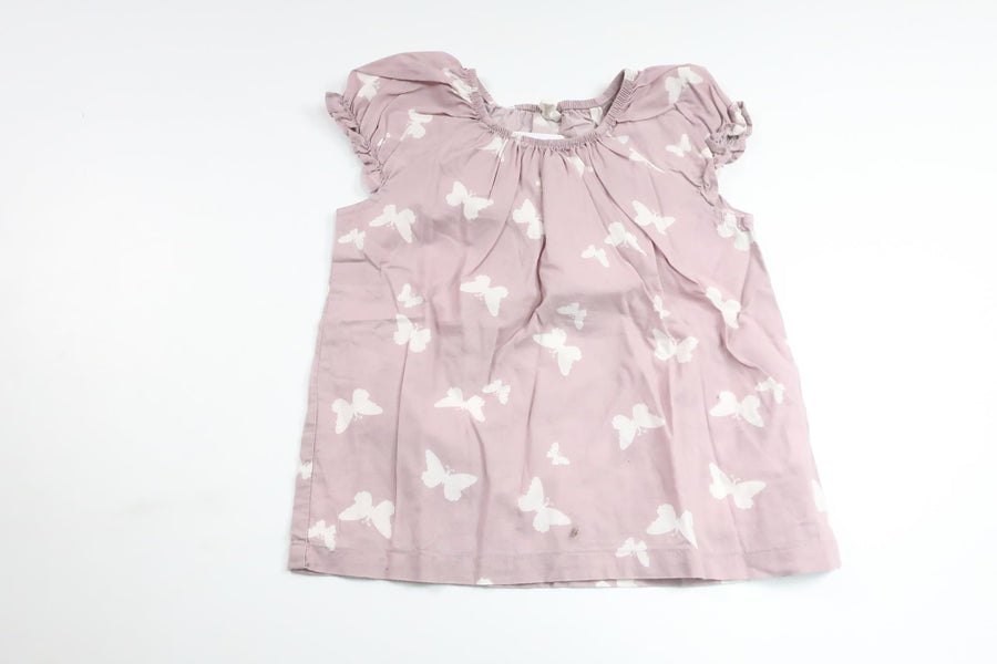 Tunika mit Schmetterlingen von H&M - Größe 92 - Lila