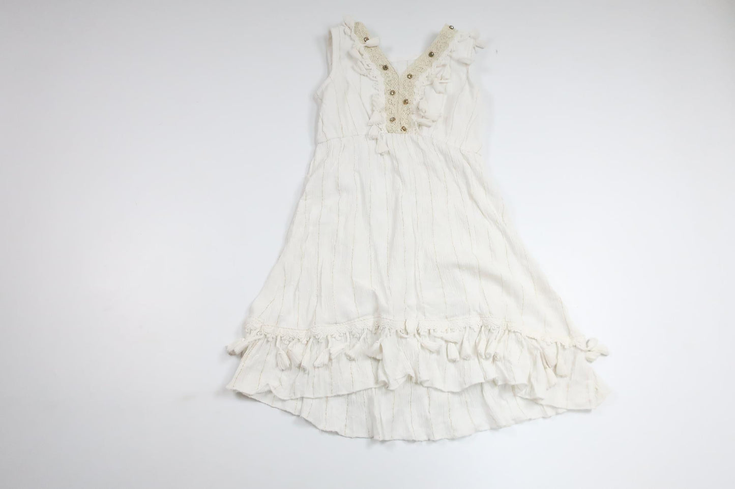 Kleid von unbekannter Marke - Größe 128 - Weiß