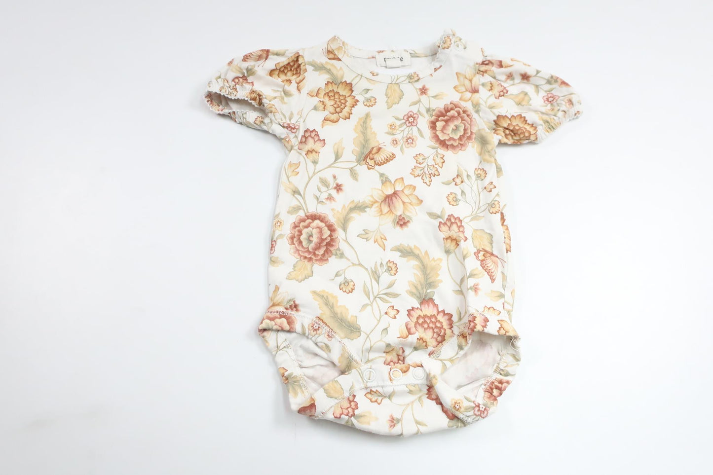 Geblümter Body von Newbie – Größe 62 – Cremeweiß