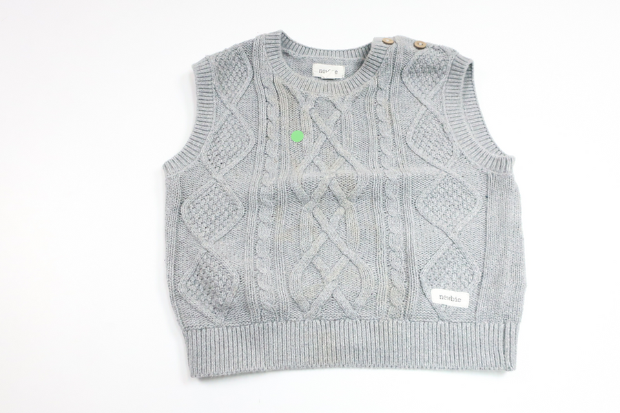Strickweste von Newbie – Größe 86/92 – Grau