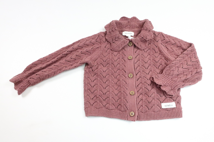 Strickjacke von Newbie – Größe 74 – Lila
