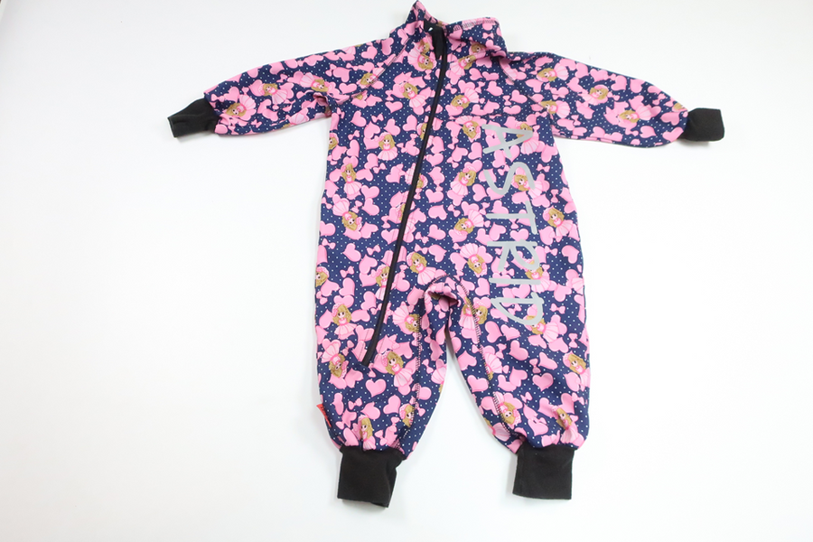 Softshell-Overall „Astrid“ mit Herzchen von iELM – Größe 86 – Blau