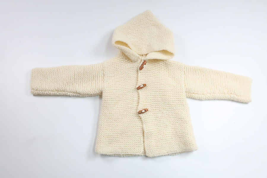 Knitted hoodie from Hemstickat - Size 68/74 - Off-white