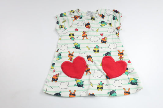 Dress with superheroes from Polarn o. Pyret - Size 68 - White