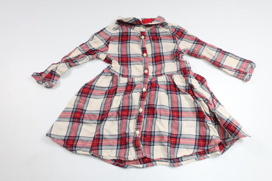 Checked dress from H&amp;M - Size 80 - Off-white