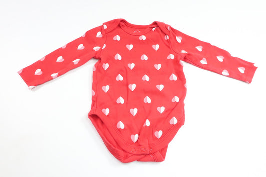 Bodysuit with hearts from Baby Club by C&amp;A - Size 74 - Red