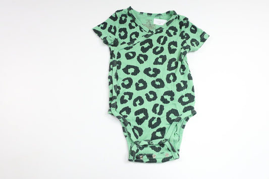 Ribbed wrap bodysuit from Lindex - Size 68 - Green
